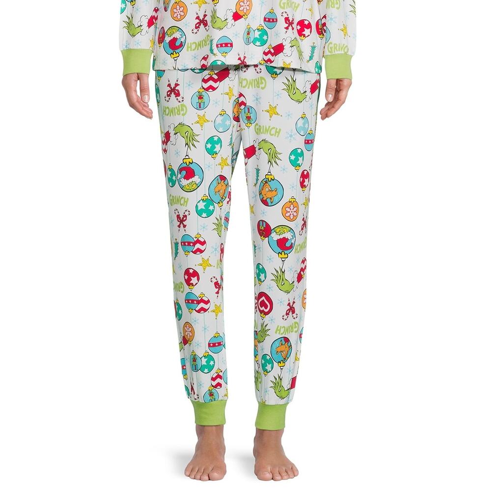 Dr. Seuss The Grinch White Sleepwear Jogger Pajama Pants Men's Size Medium